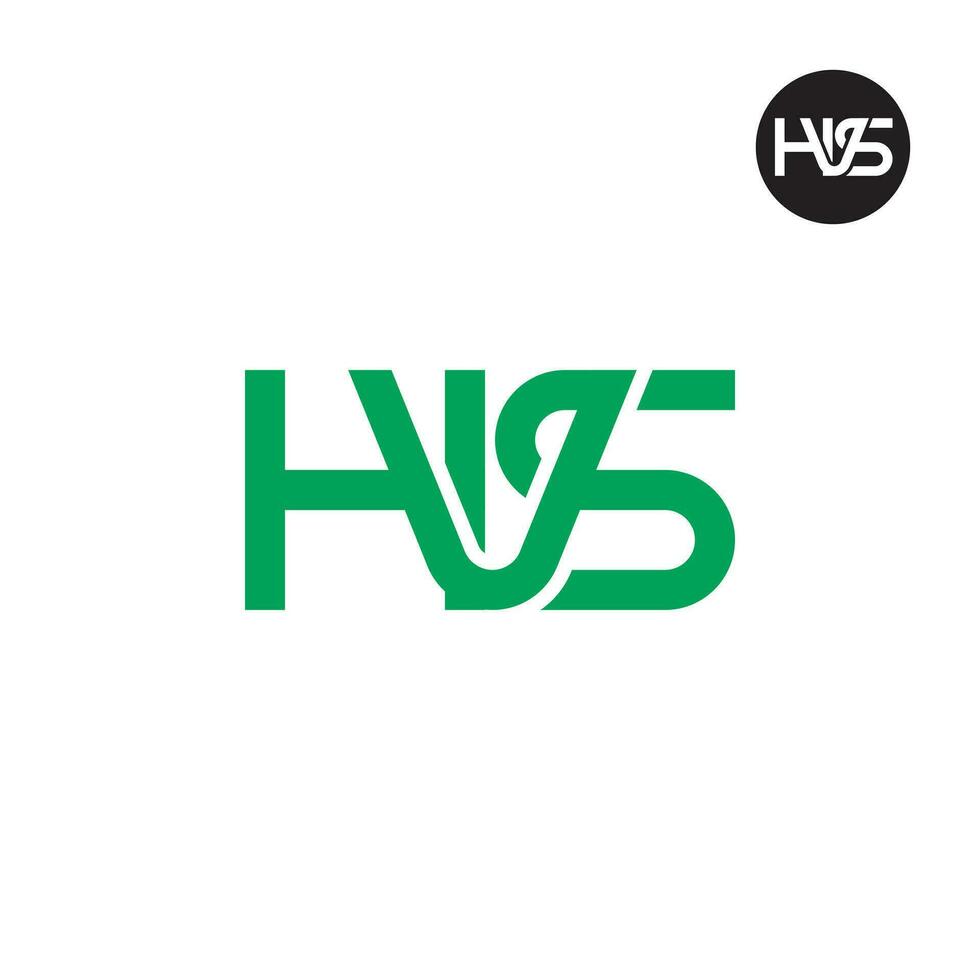 Brief hvs Monogramm Logo Design vektor