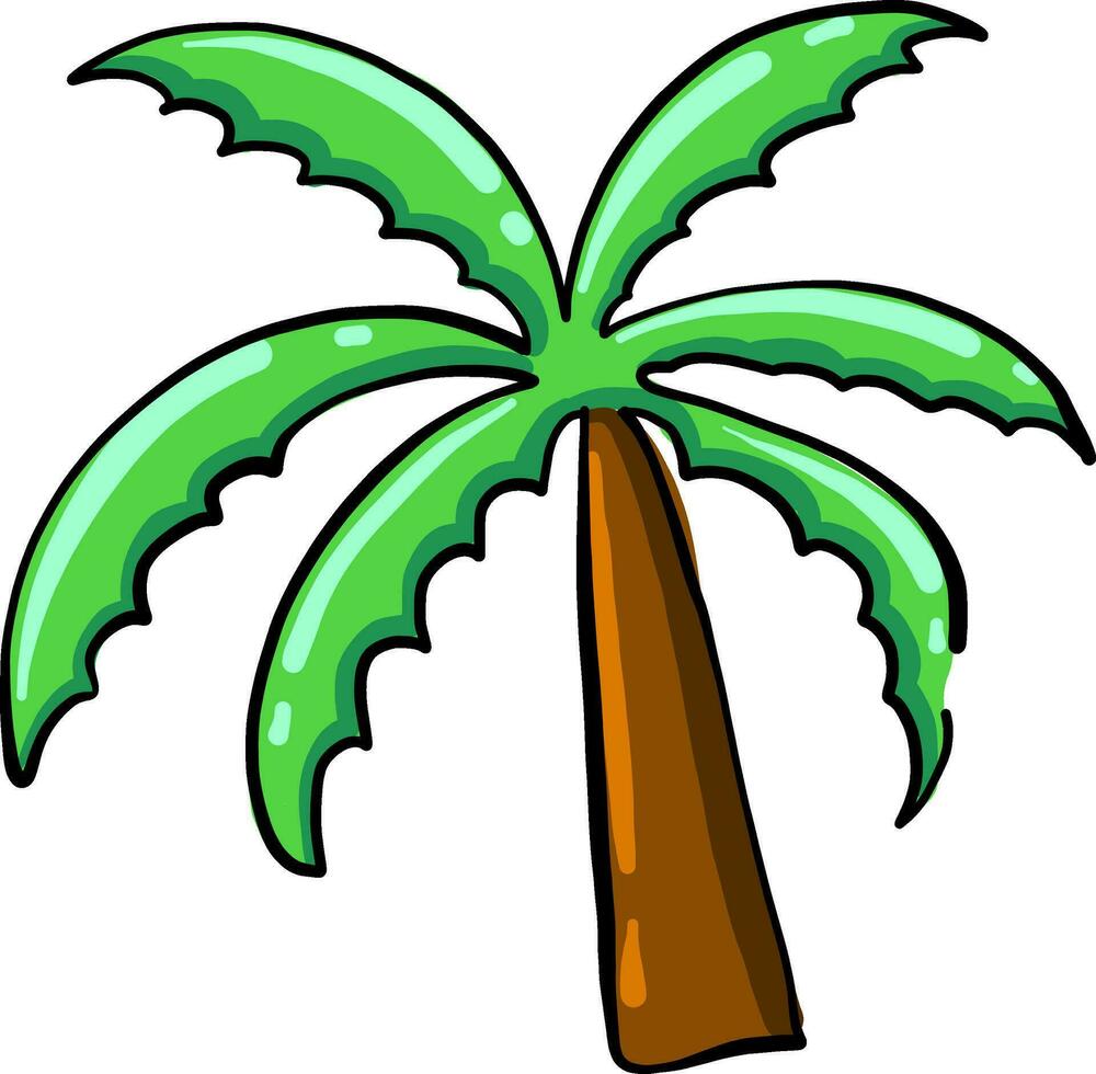 groß Palme Baum, Illustration, Vektor auf Weiß Hintergrund