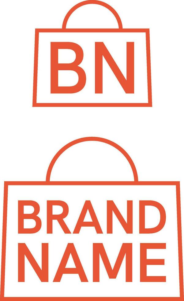 2d Lebensmittelgeschäft Geschäft dünn Linie Logo mit Marke Name. einfach Einkaufen Tasche Symbol. Grün kreativ Design Element und visuell Identität. geeignet zum Einkaufen, Geschäft, Supermarkt, Lebensmittelgeschäft. vektor