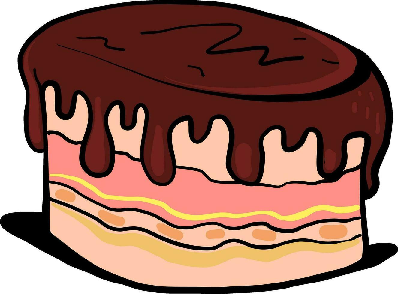 Schokoladenkuchen, Illustration, Vektor auf weißem Hintergrund