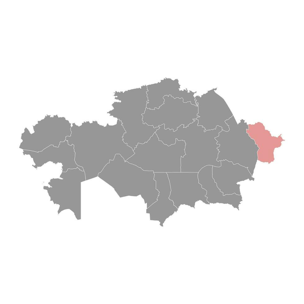 Osten Kasachstan Region Karte, administrative Aufteilung von Kasachstan. Vektor Illustration.