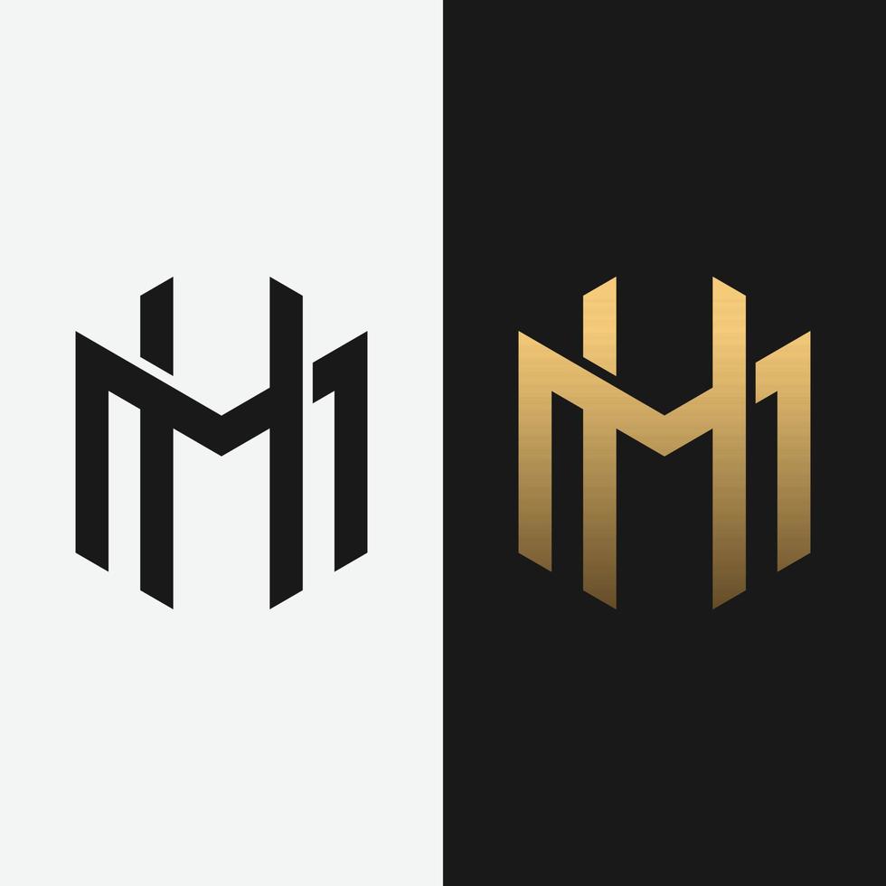 Monogramm Buchstabe Initial hm hm mh Logo-Design-Vorlage vektor