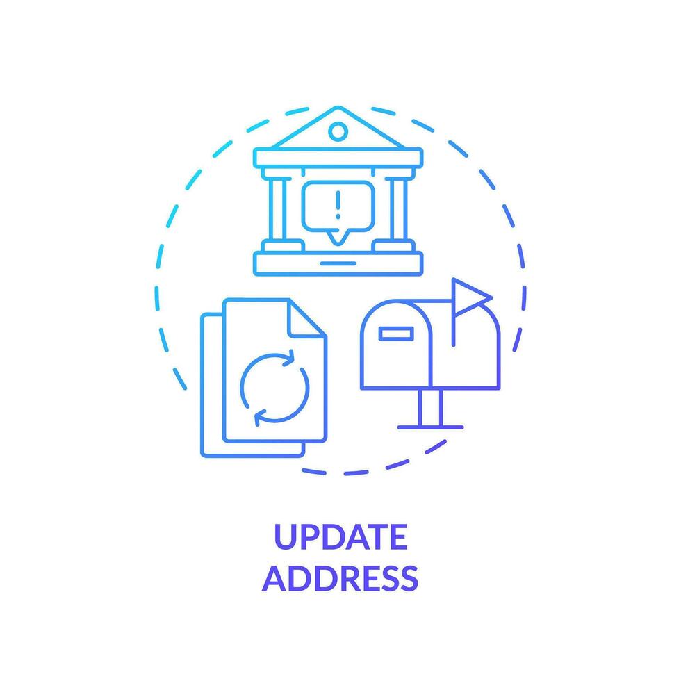 2d aktualisieren Adresse Gradient Symbol Darstellen ziehen um Service, einfach isoliert Vektor, dünn Linie Illustration. vektor