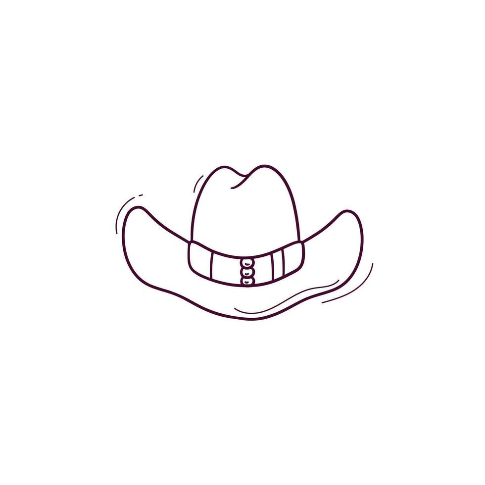 Hand gezeichnet Illustration von Cowboy Hut Symbol. Gekritzel Vektor skizzieren Illustration