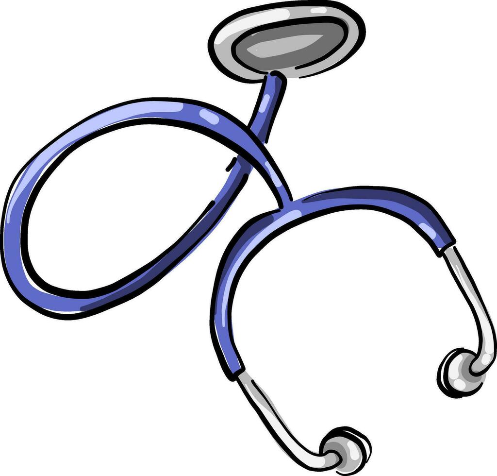 blaues Stethoskop, Illustration, Vektor auf weißem Hintergrund