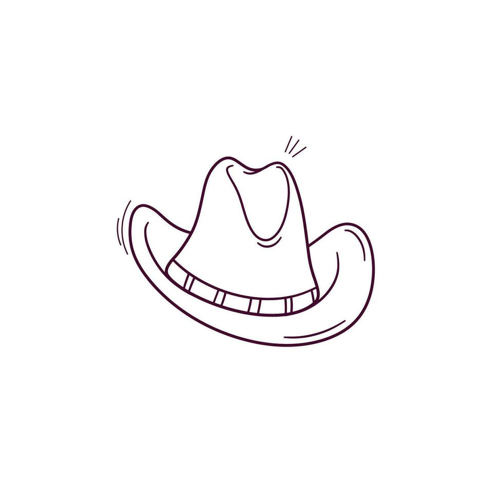 hand dragen illustration av cowboy hatt ikon. klotter vektor skiss illustration