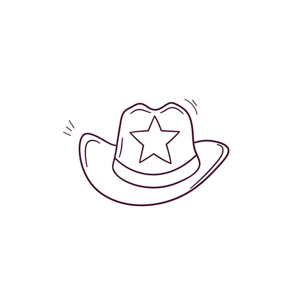 Hand gezeichnet Illustration von Cowboy Hut Symbol. Gekritzel Vektor skizzieren Illustration