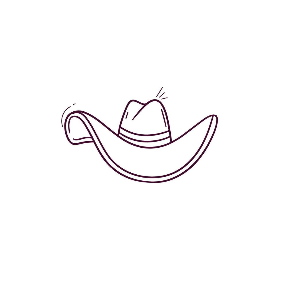 Hand gezeichnet Illustration von Cowboy Hut Symbol. Gekritzel Vektor skizzieren Illustration