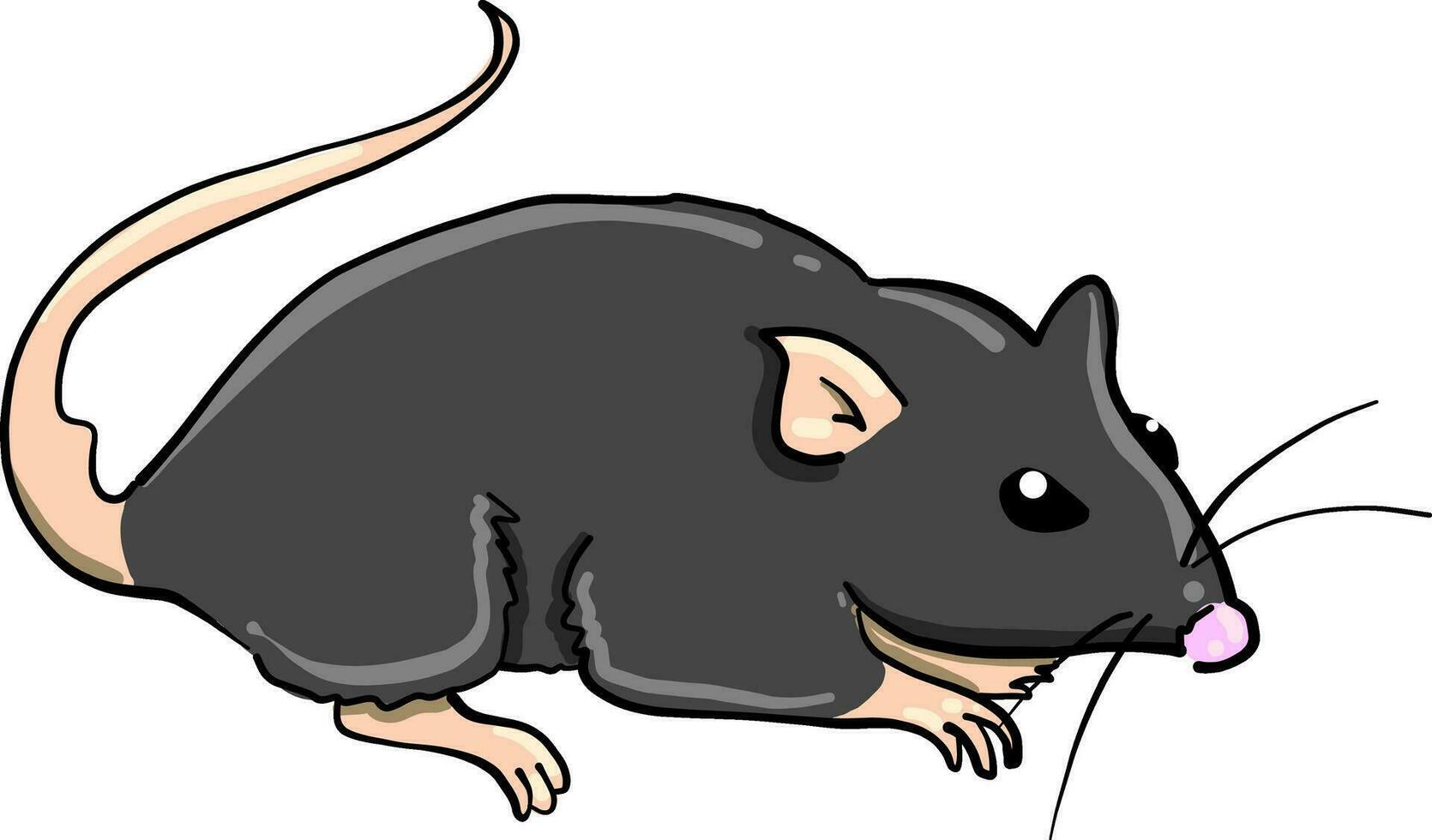 kleine Maus, Illustration, Vektor auf weißem Hintergrund