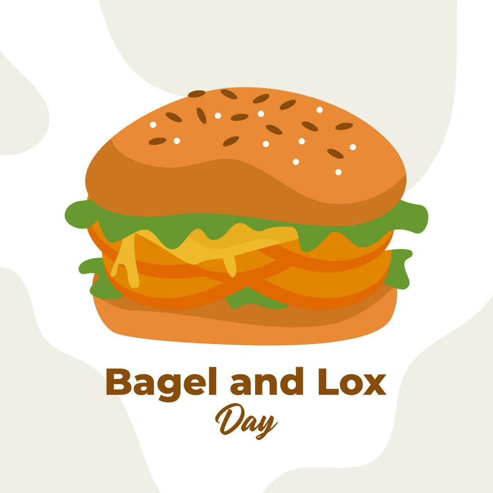 Vektor Illustration Bagel und LOX Tag. Bagel und LOX Tag Illustration Vektor Hintergrund. Vektor eps 10