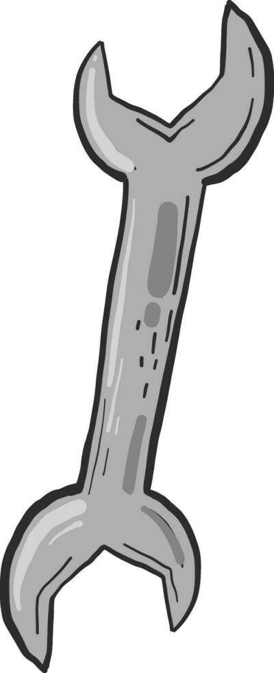 grau Schlüssel, Illustration, Vektor auf Weiß Hintergrund