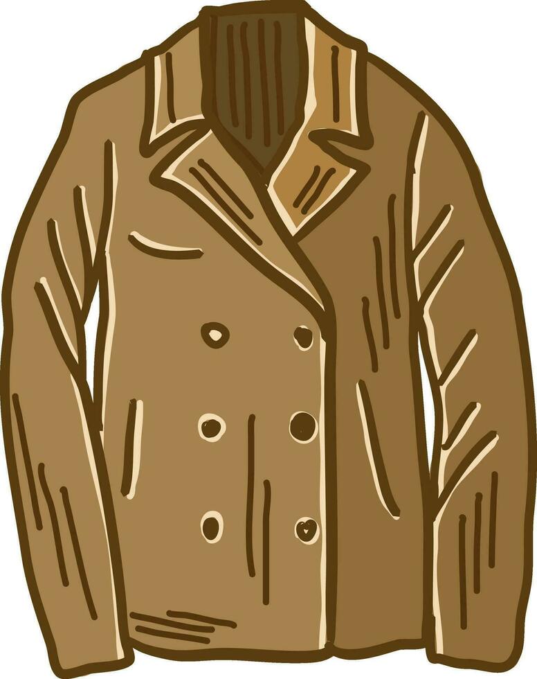 braune Jacke, Illustration, Vektor auf weißem Hintergrund.