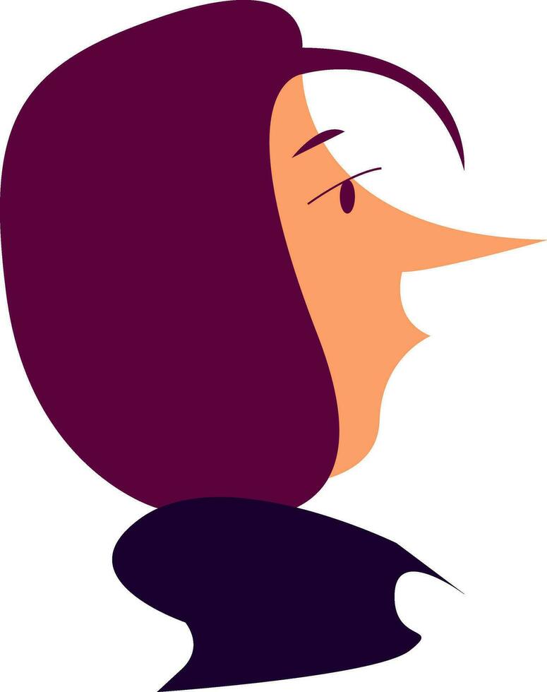 ein Frau mit lila Haar Vektor oder Farbe Illustration