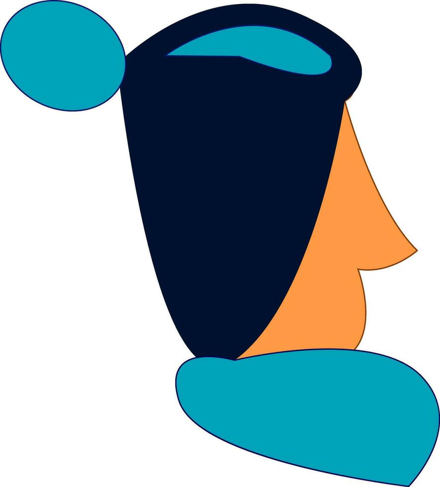 en man med blå hår vektor eller Färg illustration