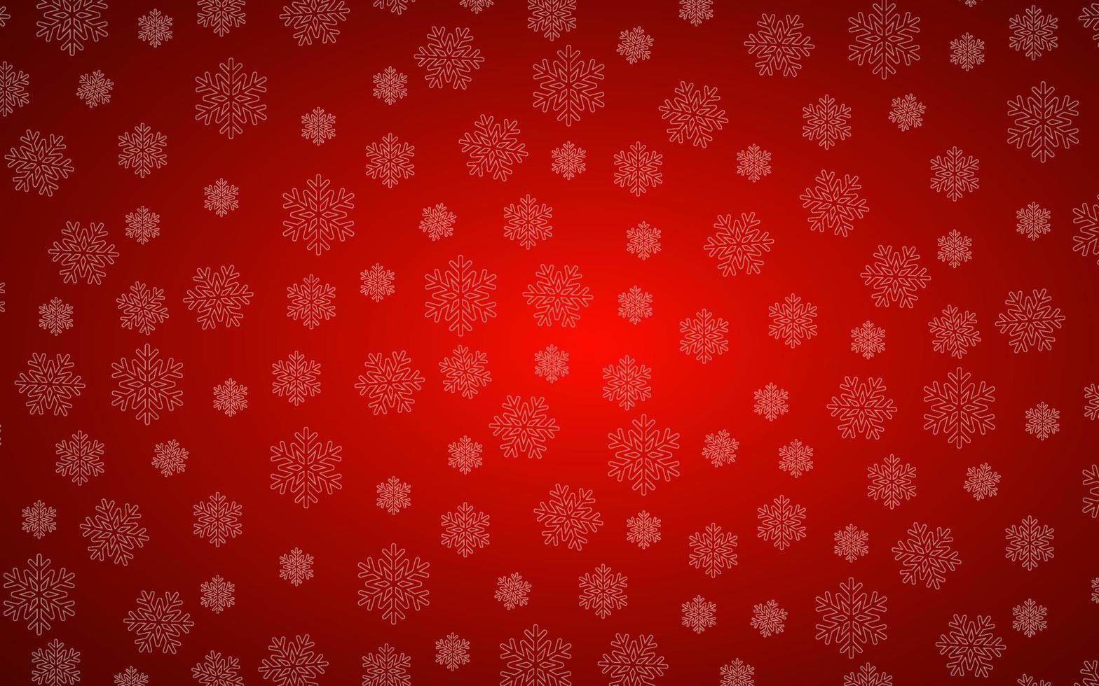 roter Weihnachtshintergrund mit Schneeflocken, einfacher Feiertagsvektorhintergrund vektor