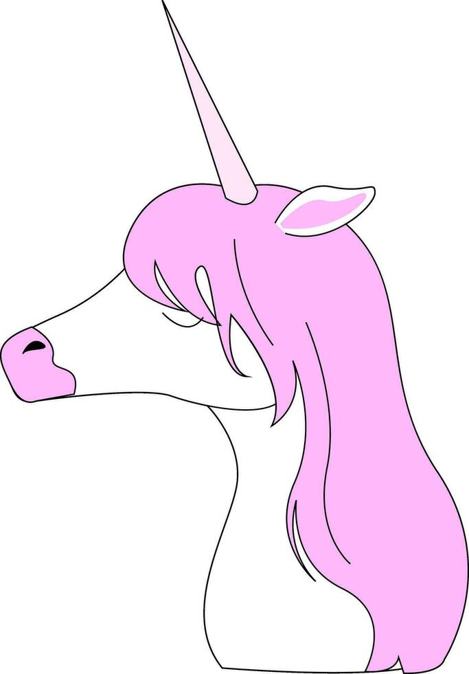 Gemälde Ideen von ein Einhorn einstellen auf isoliert Weiß Hintergrund angesehen von das Seite, Vektor oder Farbe Illustration