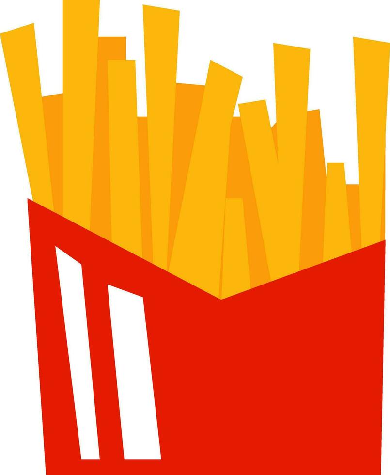 en röd låda av franska frites vektor eller Färg illustration