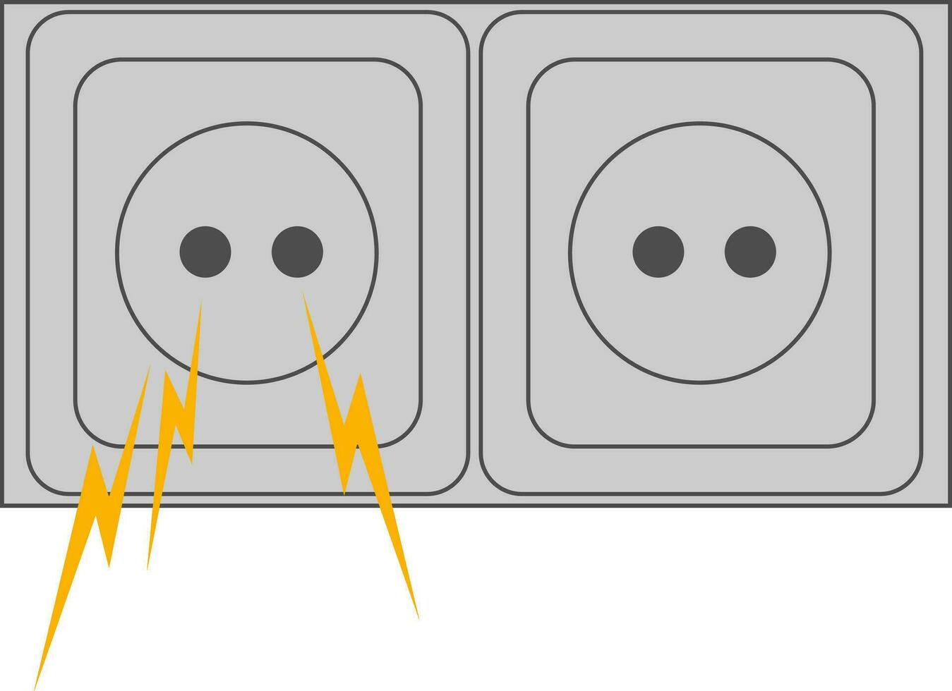 ClipArt av de elektrisk uttag över vit bakgrund, vektor eller Färg illustration