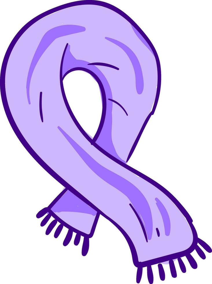 målning av en lång violett scarf, vektor eller Färg illustration