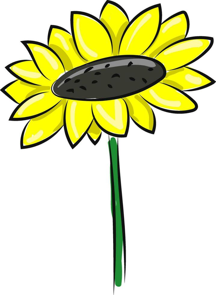 Karikatur Bild von das schön Sonnenblume, Vektor oder Farbe Illustration