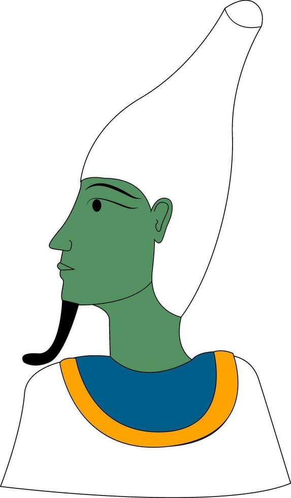 Clip Art von das Osiris drehen zu das links isoliert auf Weiß Hintergrund angesehen von das Vorderseite, Vektor oder Farbe Illustration