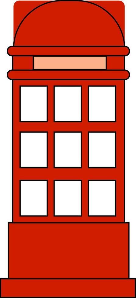 Clip Art von das rot Telefon Stand einstellen isoliert auf Weiß Hintergrund angesehen von das Vorderseite, Vektor oder Farbe Illustration