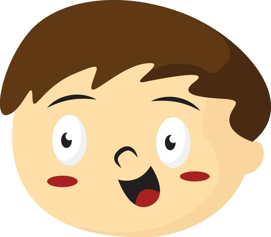 pojke med brun hår , vektor eller Färg illustration