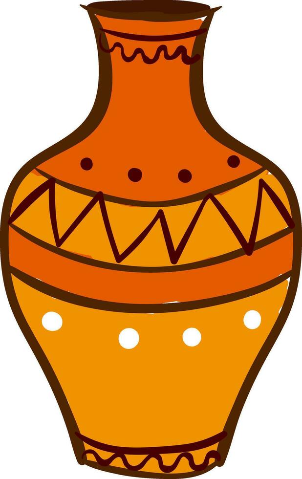 Orange Blume Vase, Vektor oder Farbe Illustration