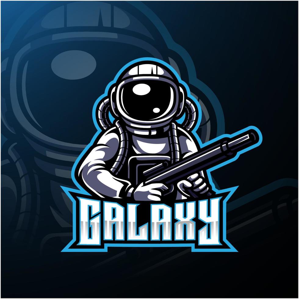 galax astronaut esport maskot logotyp vektor