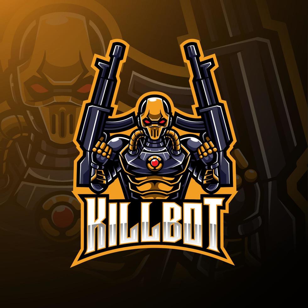 kill robot esport maskot logotypdesign vektor