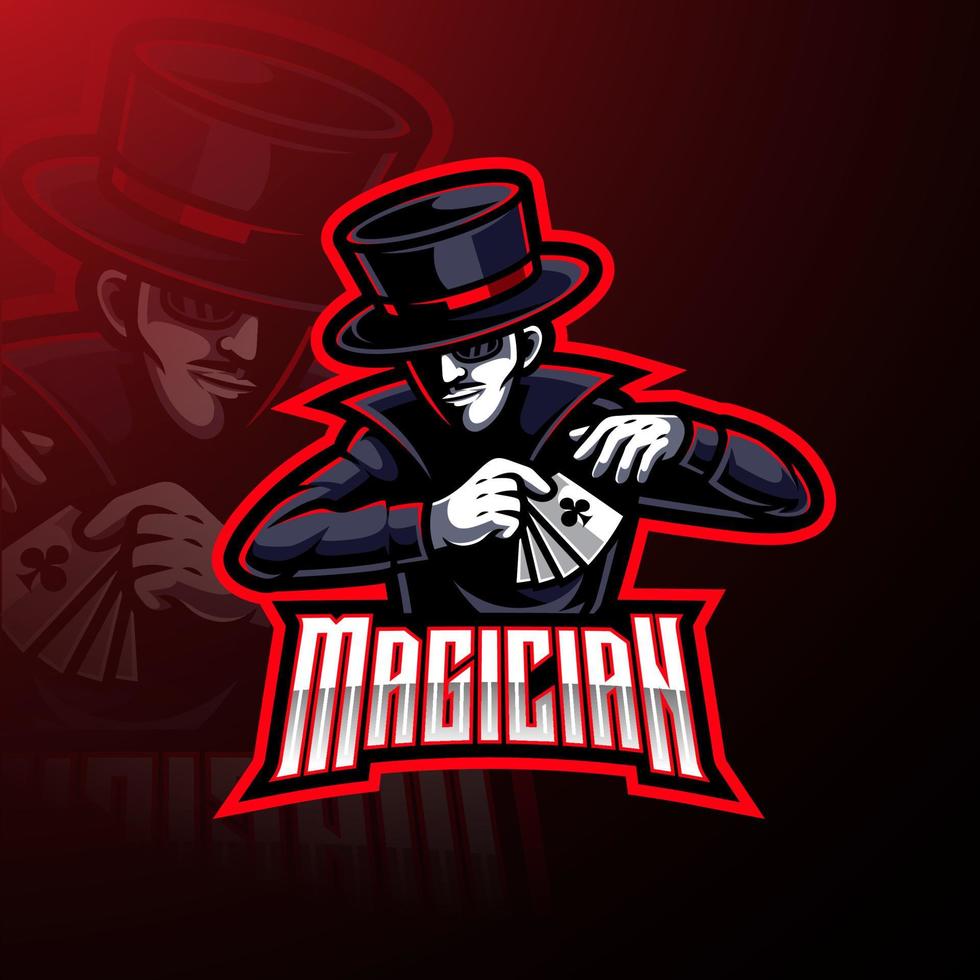 Magier-Esport-Maskottchen-Logo-Design vektor