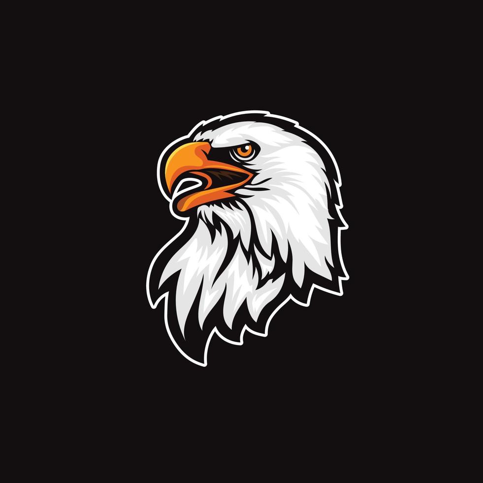 Adlerkopf-Logo-Vektor-Vorlage auf schwarzem Hintergrund vektor