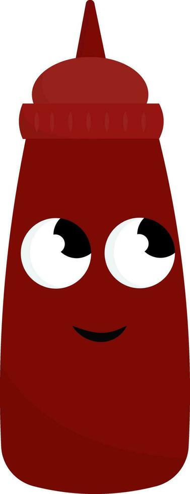 en leende ketchup flaska, vektor eller Färg illustration.