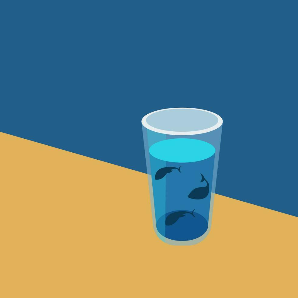 Bild von Tasse von Wasser - - Glas von Wasser, Vektor oder Farbe Illustration.