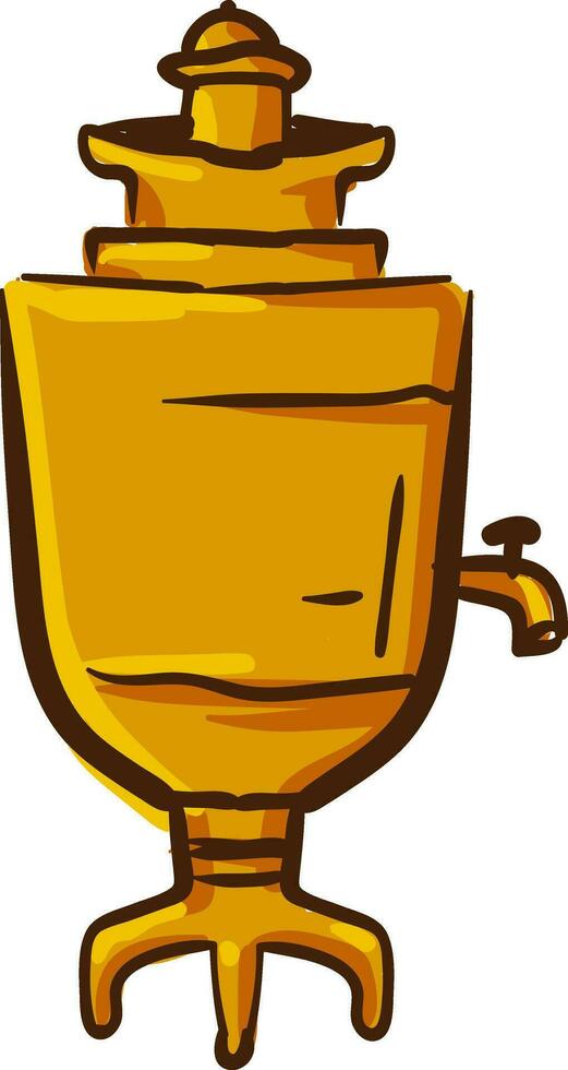 ClipArt av brunfärgad samovar vektor eller Färg illustration