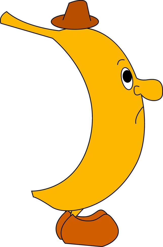 Emoji von ein traurig Banane Vektor oder Farbe Illustration