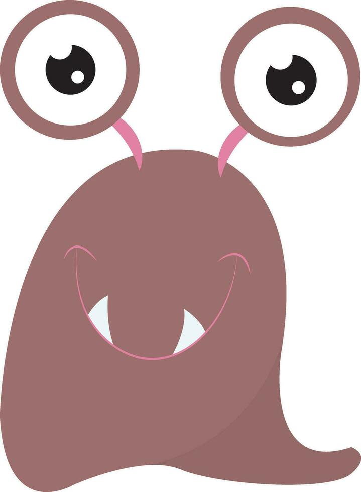 ClipArt av en rosa-färgad leende monster med två ögon vektor eller Färg illustration