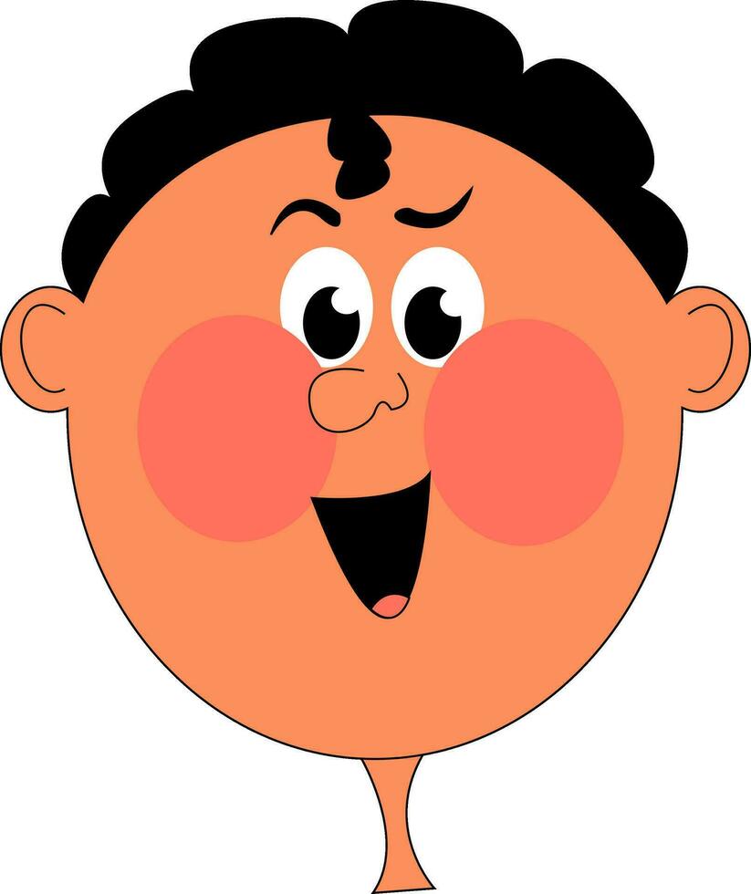 ClipArt av en pojke med röd kinder vektor eller Färg illustration