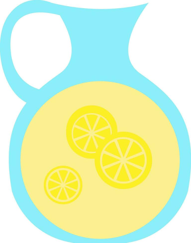 Clip Art von ein Krug gefüllt mit Zitrone Saft Vektor oder Farbe Illustration