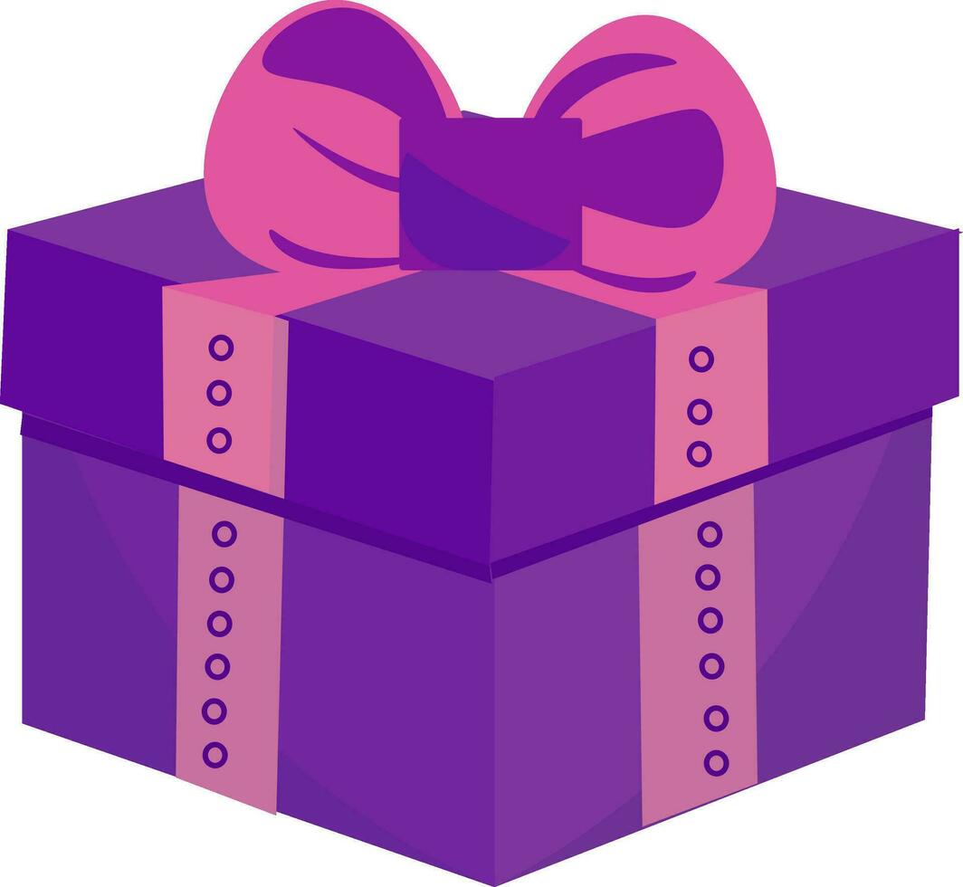 teckning av en fyrkant lila-färgad gåva låda vektor eller Färg illustration