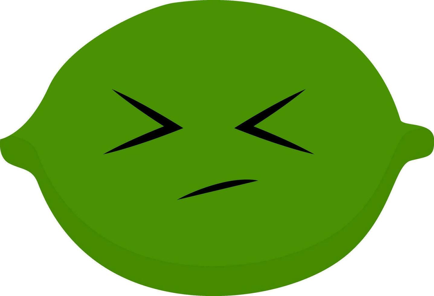 Emoji traurig Grün Limette Vektor oder Farbe Illustration