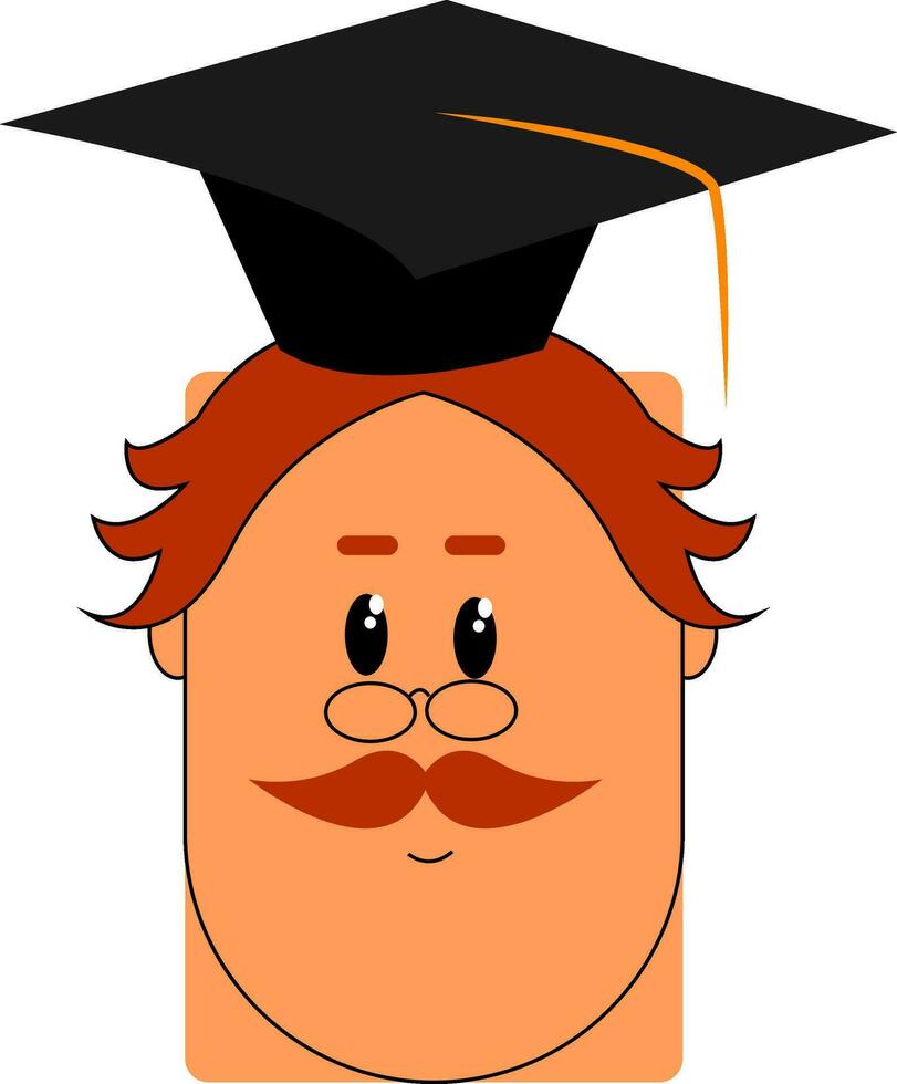 Karikatur Gesicht von ein Professor tragen ein Kapuze Vektor oder Farbe Illustration