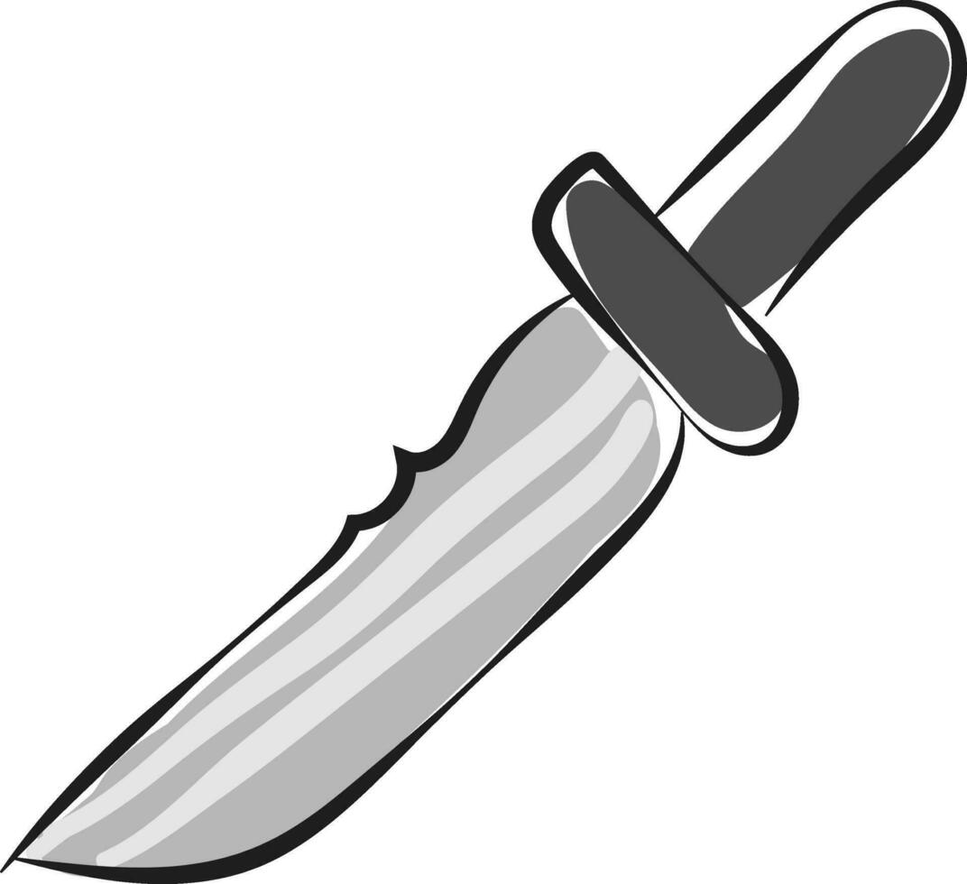 teckning av en svart kniv pekande nedåt vektor eller Färg illustration