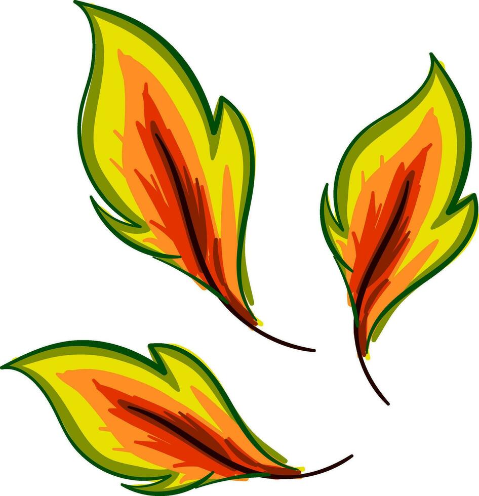 ClipArt av gul höst löv vektor eller Färg illustration