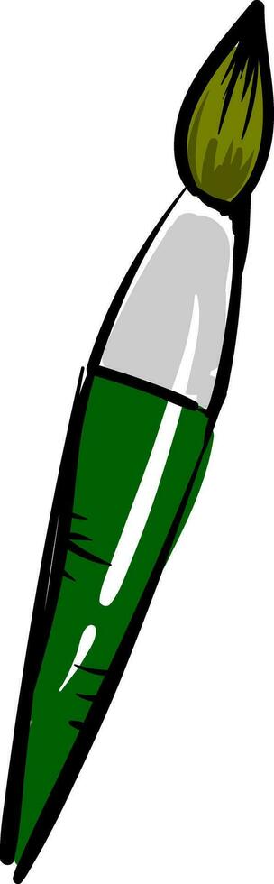 Clip Art von ein Grün künstlerisch Bürste mit ein Weiß Ausruf Kennzeichen Vektor oder Farbe Illustration