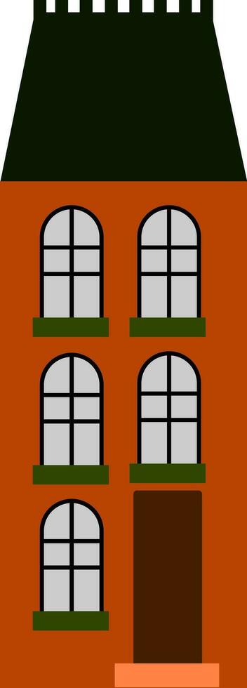 ein hoch Orange Gebäude, Vektor oder Farbe Illustration