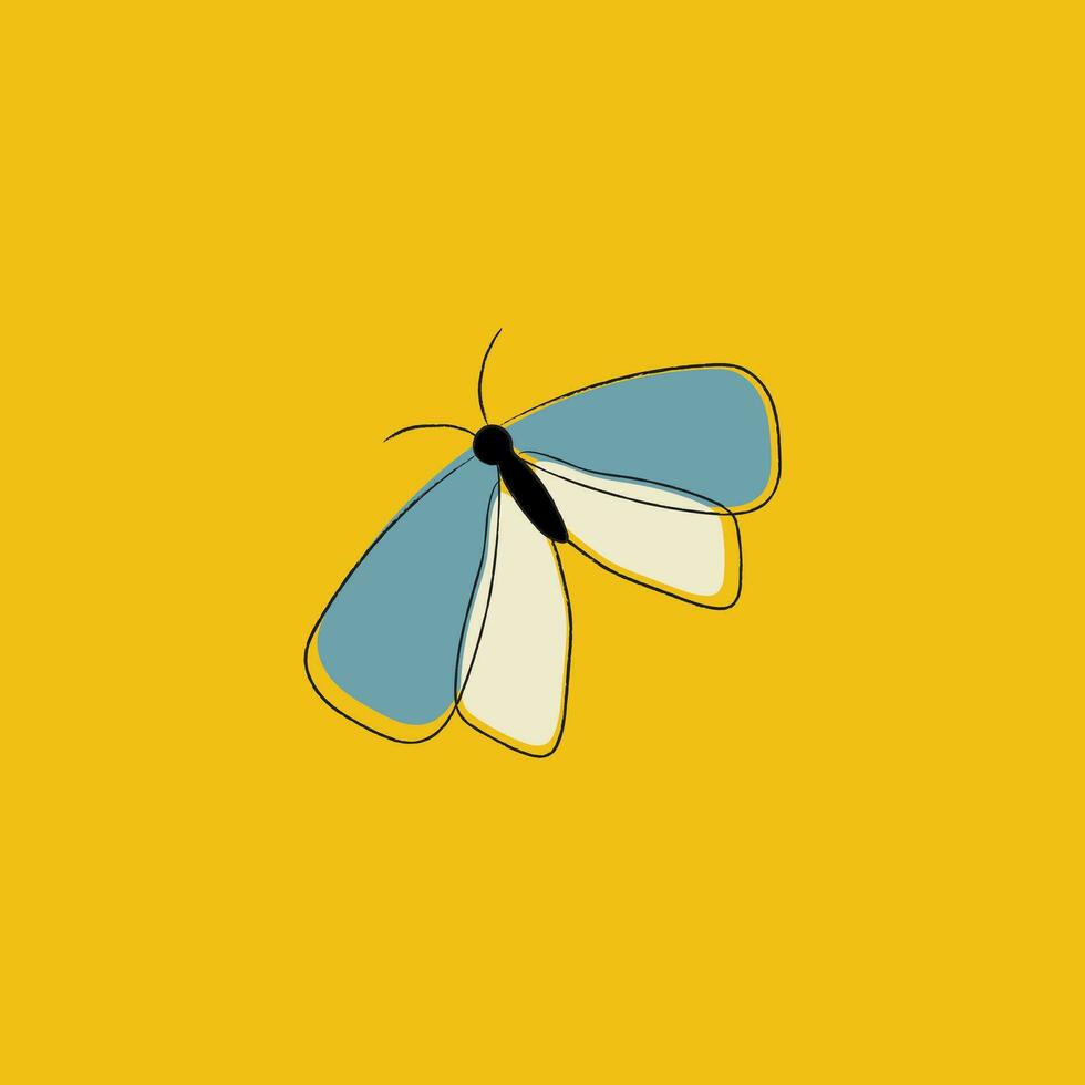Porträt von ein Schmetterling Über Gelb Hintergrund Vektor oder Farbe Illustration