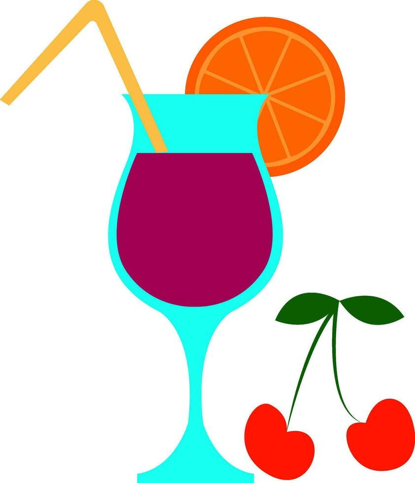 Clip Art von Obst Saft im elegant Glaswaren Vektor oder Farbe Illustration