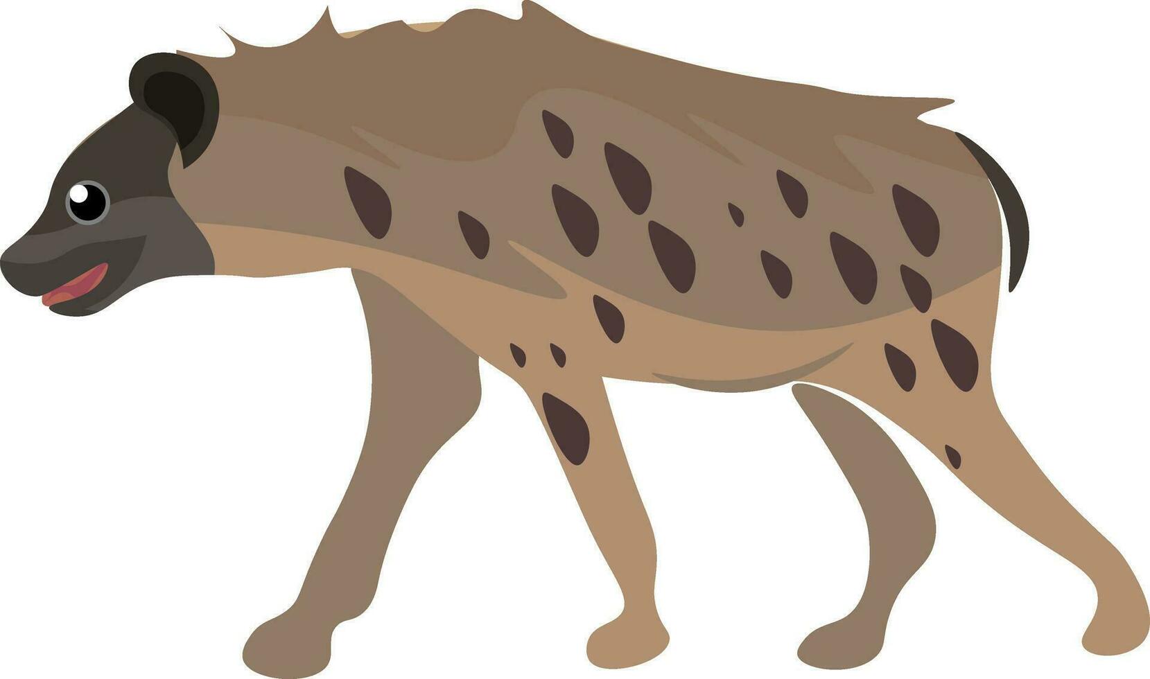 ein Porträt von ein Hyäne einstellen auf isoliert Weiß Hintergrund angesehen von das Seite Vektor oder Farbe Illustration