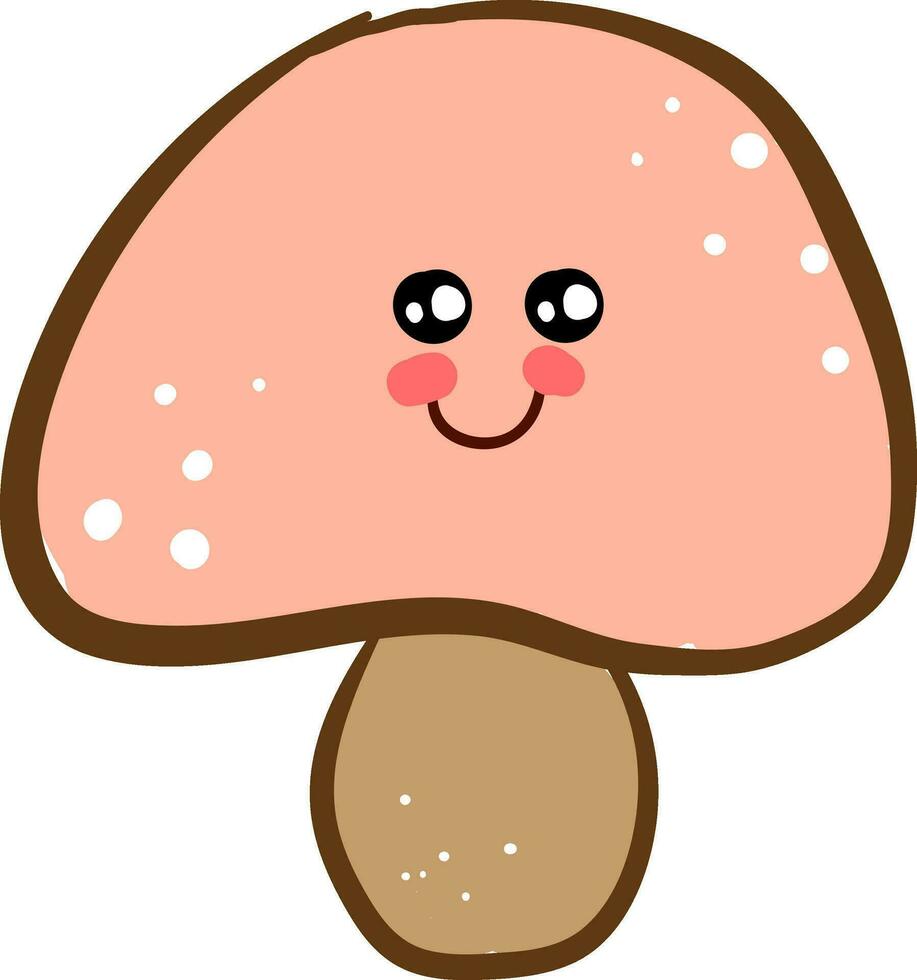 Emoji von ein süß Pilz Vektor oder Farbe Illustration
